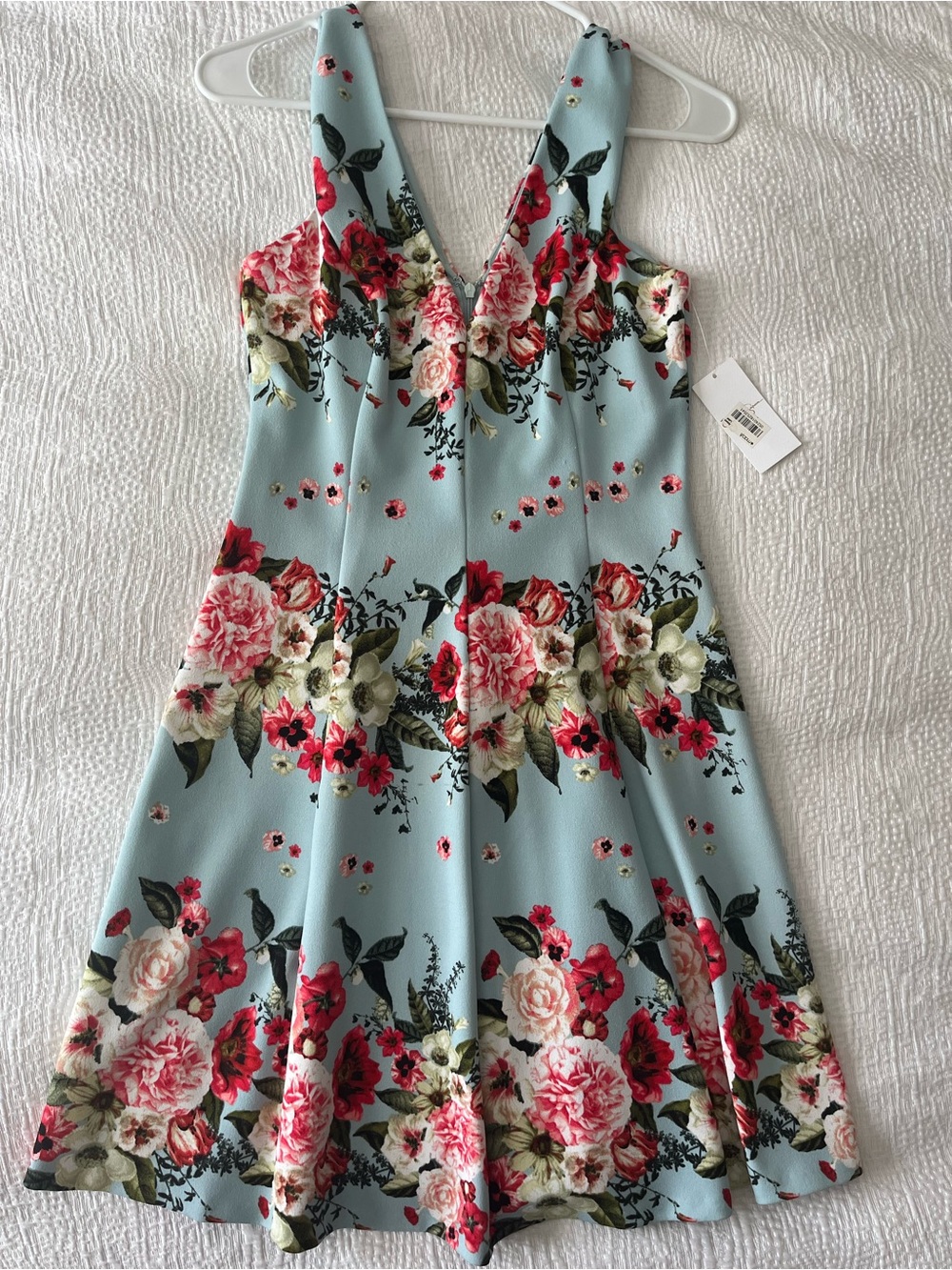 Jessica Simpson Floral V-Neck A-Line Dress for Graduation or Baby Shower Guest